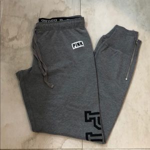 VS PINK Gray Zipper Gym Pant Leggings